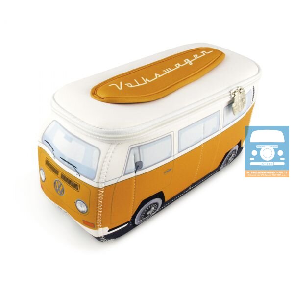 VW T2 Bus 3D Neoprene Universal Bag orange-white