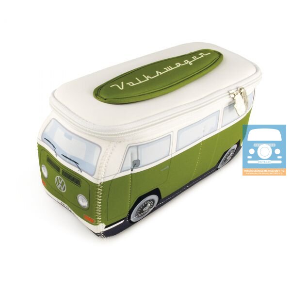 VW T2 Bus 3D Neopreen Universele Tas Groen-Wit