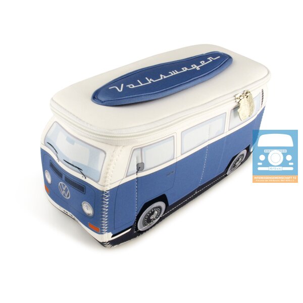 VW T2 Bus 3D Neopren-Universaltasche blau-weiß