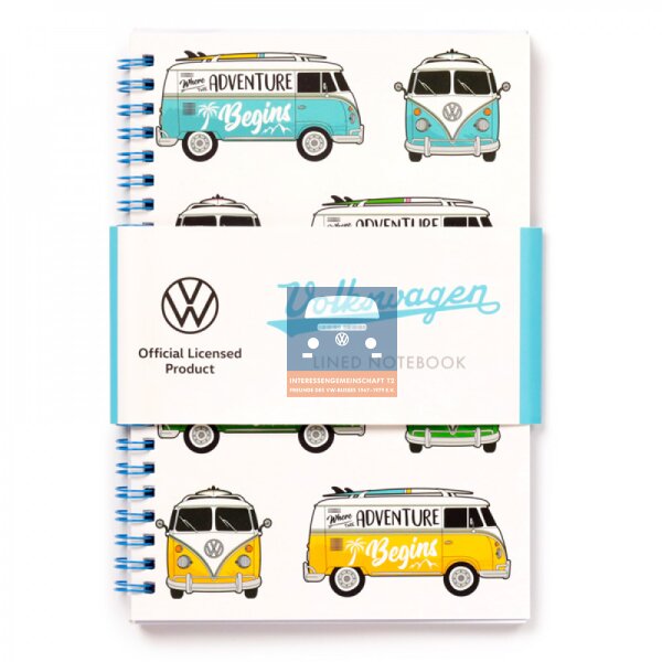 Volkswagen Caravan Gestreiftes Notizbuch A5