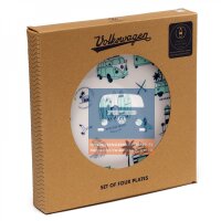 Set mit 4 VW Caravan-Picknicktellern