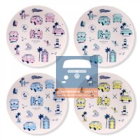 Set mit 4 VW Caravan-Picknicktellern