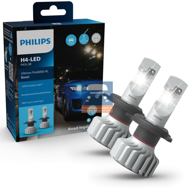 RETOURE Philips Ultinon Pro6000 H4 LED BOOST 300% mehr Licht