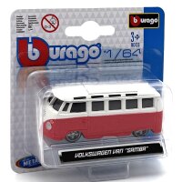 Burago VW T1 weiß/rot 1/64