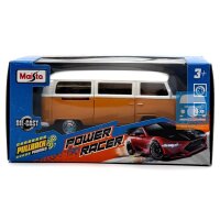 Maisto VW T2 Power racer Kombi orange/weiß 1/43
