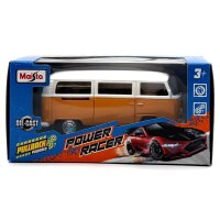 Maisto VW T2 Power racer Kombi orange/weiß 1/64