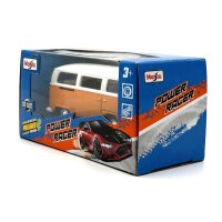 Maisto VW T2 Power racer Kombi orange/weiß 1/64