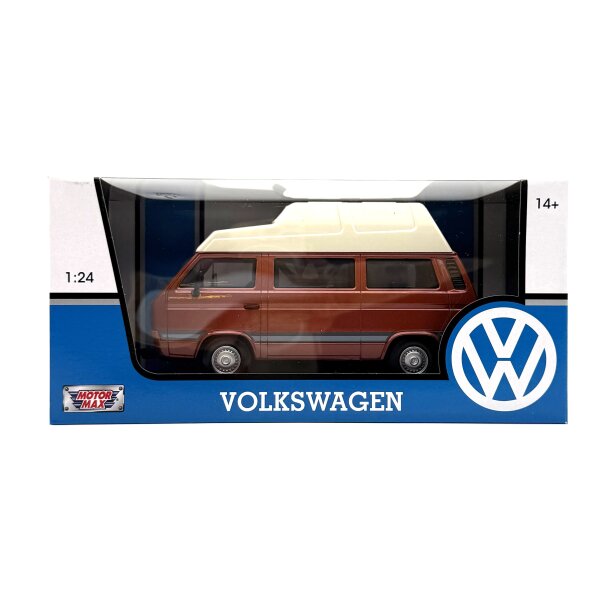 Motor Max VW T3 Camper Hochdach braun/weiß 1/24