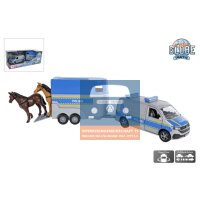 KIDS GLOBE VW Transporter Polizei mit Pferdeanhänger...