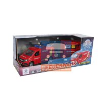 KIDS GLOBE VW Transporter Feuerwehr mit Anhänger 28cm