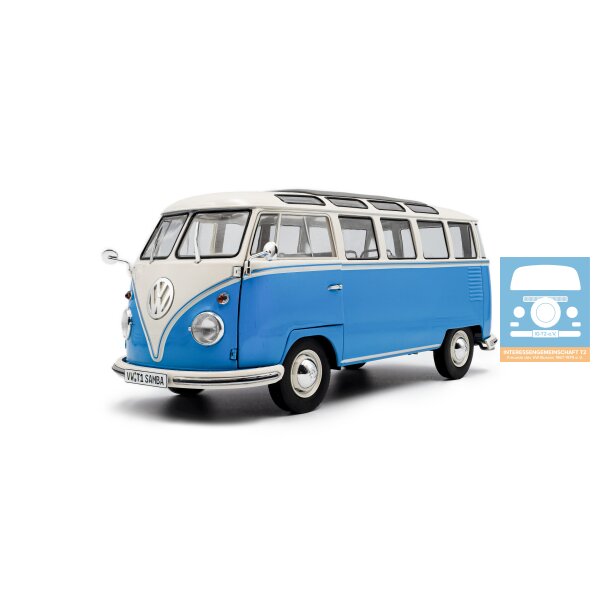 Solido 1/18 1962 Volkswagen Samba, blau/weiß