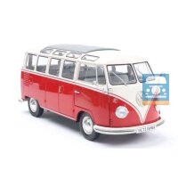 Solido 1/18 1962 Volkswagen Samba, rot/weiß