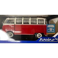 Solido 1/18 1962 Volkswagen Samba, rot/weiß