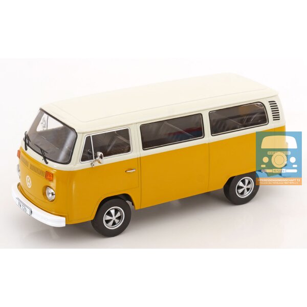 KKScale VW T2b Kombi gelb/weiß 1/18 mit Fuchsfelgen