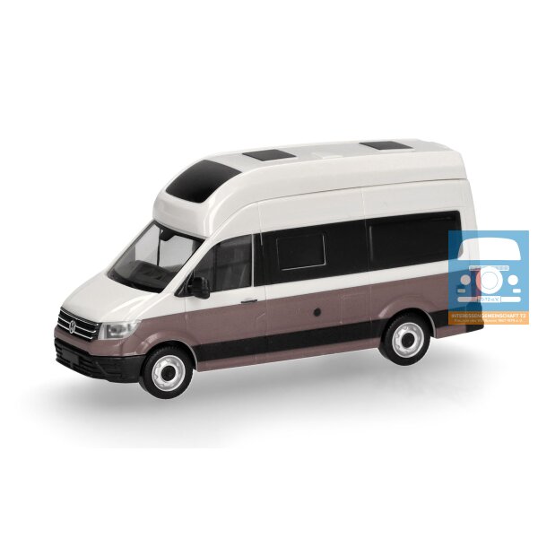 Herpa Volkswagen (VW) Crafter Grand California 600, candywhite/mojawe beige