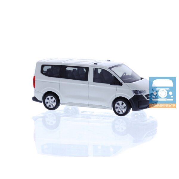 Rietze VW e-Transporter T7 Bus met korte wielbasis, transparant wit