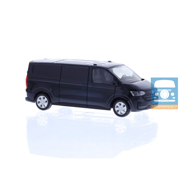 Rietze VW e-Transporter T7 bestelwagen met lange wielbasis, middenblauw metallic