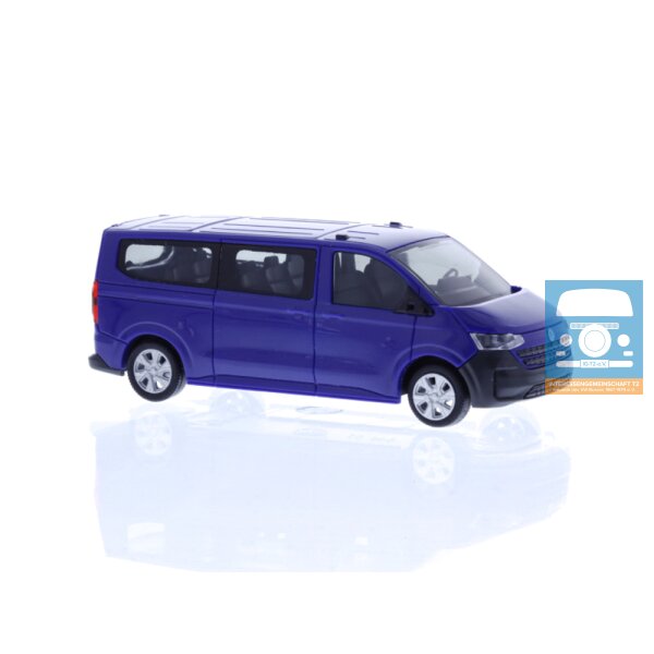 Rietze VW e-Transporter T7 Bus met lange wielbasis, donker indigoblauw