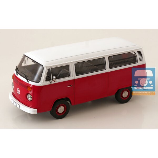KKScale VW T2b Kombi rot/weiß 1/18
