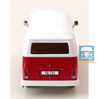 KKScale VW T2b Kombi rood/wit met Fuchs-velgen 1/18