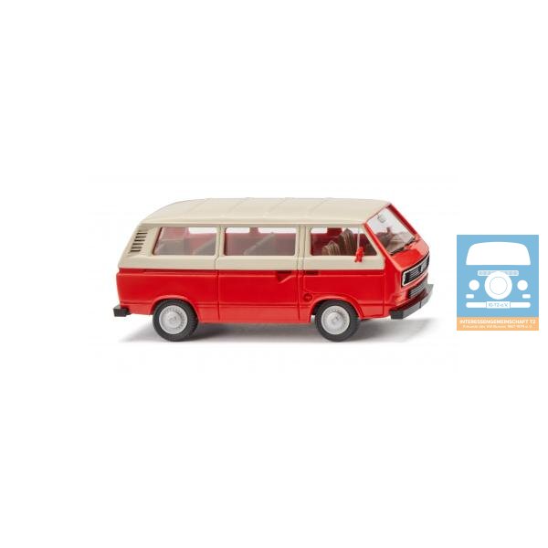 Wiking 029202 VW T3 Bus - rot/hellelfenbein