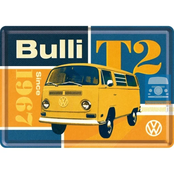 Blechpostkarte Volkswagen 10 x 14cm "Bulli"