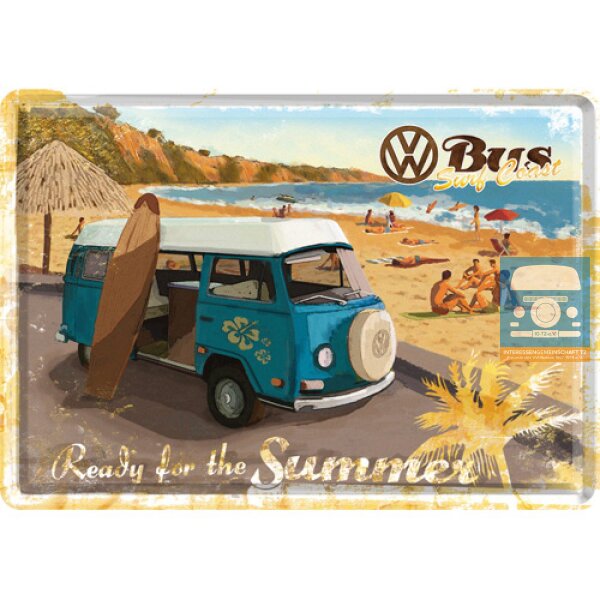 Blechpostkarte Volkswagen 10 x 14cm "Camper"